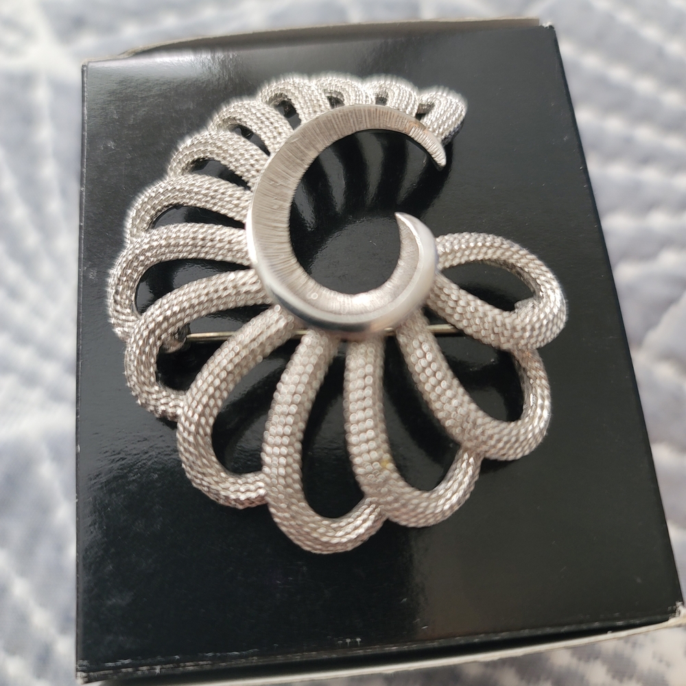 Monet Silver Brooch
